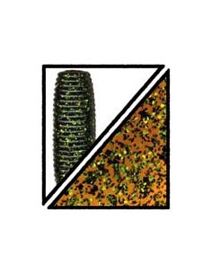 Cut Tail 4" color 296 Rootbeer/ Green Flake