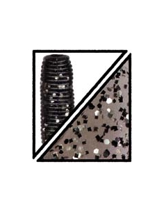 Cut Tail 4" color 177 humo/purpurina plata y negra